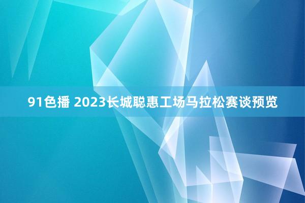 91色播 2023长城聪惠工场马拉松赛谈预览