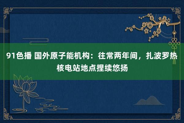 91色播 国外原子能机构：往常两年间，扎波罗热核电站地点捏续悠扬