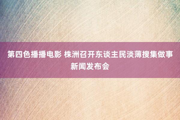 第四色播播电影 株洲召开东谈主民淡薄搜集做事新闻发布会