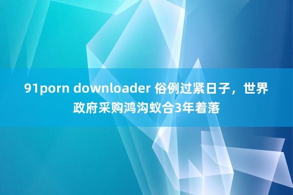 91porn downloader 俗例过紧日子，世界政府采购鸿沟蚁合3年着落