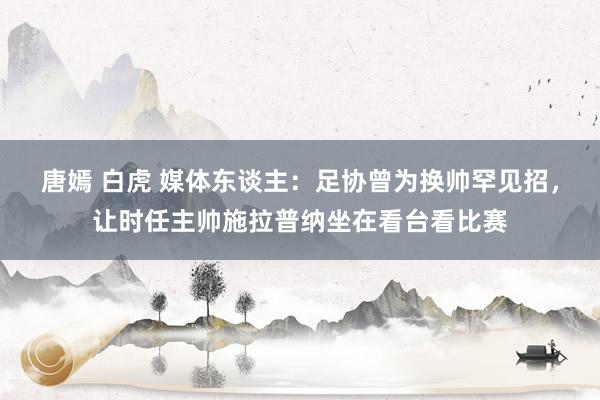 唐嫣 白虎 媒体东谈主：足协曾为换帅罕见招，让时任主帅施拉普纳坐在看台看比赛