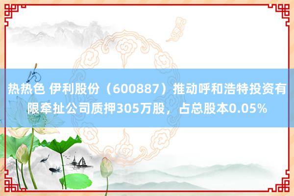 热热色 伊利股份（600887）推动呼和浩特投资有限牵扯公司质押305万股，占总股本0.05%