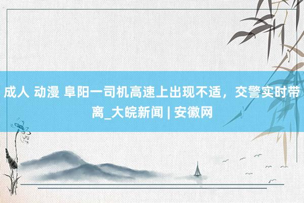 成人 动漫 阜阳一司机高速上出现不适，交警实时带离_大皖新闻 | 安徽网