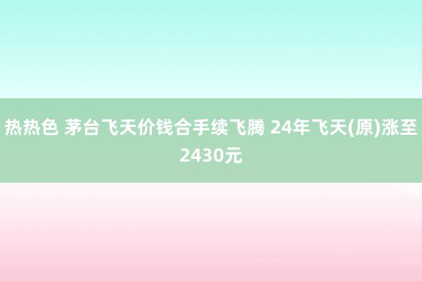 热热色 茅台飞天价钱合手续飞腾 24年飞天(原)涨至2430元