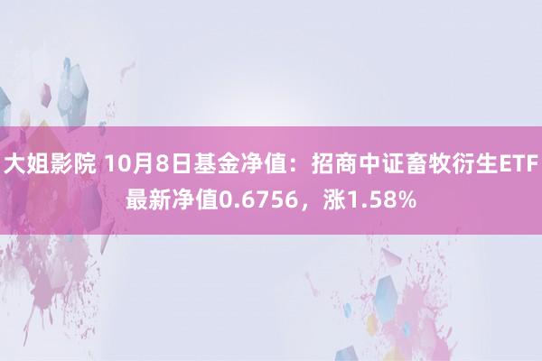 大姐影院 10月8日基金净值：招商中证畜牧衍生ETF最新净值0.6756，涨1.58%