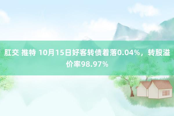 肛交 推特 10月15日好客转债着落0.04%，转股溢价率98.97%