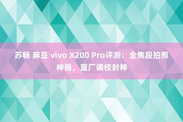 苏畅 麻豆 vivo X200 Pro评测：全焦段拍照神器，蓝厂调校封神