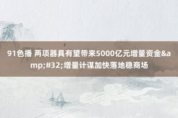 91色播 两项器具有望带来5000亿元增量资金&#32;增量计谋加快落地稳商场