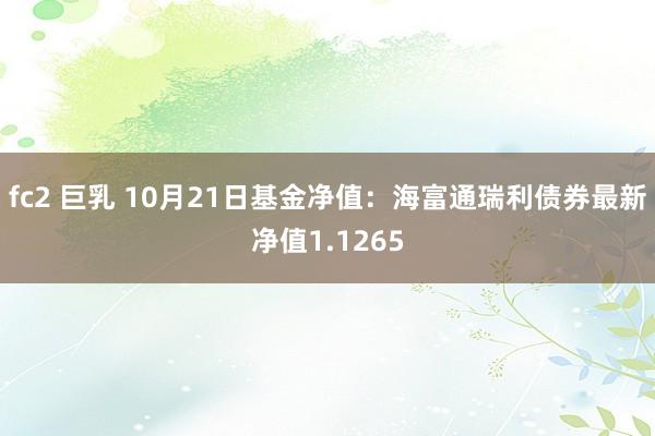 fc2 巨乳 10月21日基金净值：海富通瑞利债券最新净值1.1265