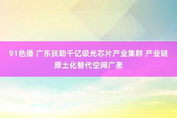 91色播 广东扶助千亿级光芯片产业集群 产业链原土化替代空间广袤