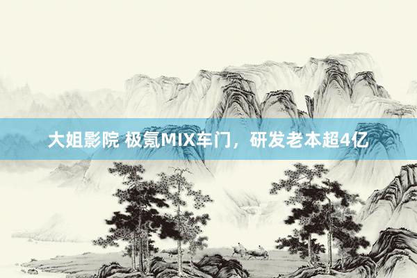 大姐影院 极氪MIX车门，研发老本超4亿