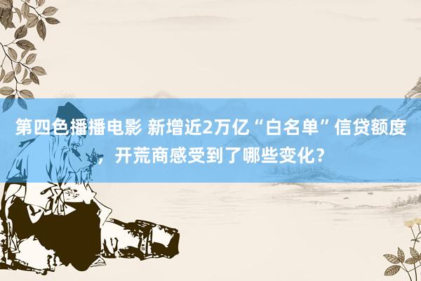 第四色播播电影 新增近2万亿“白名单”信贷额度，开荒商感受到了哪些变化？