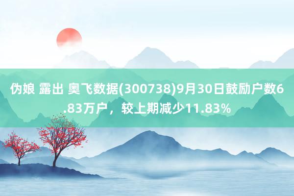 伪娘 露出 奥飞数据(300738)9月30日鼓励户数6.83万户，较上期减少11.83%