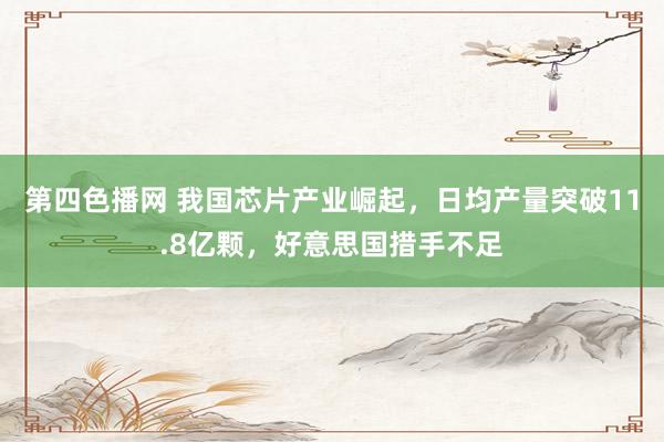 第四色播网 我国芯片产业崛起，日均产量突破11.8亿颗，好意思国措手不足