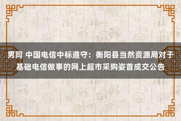 男同 中国电信中标遵守：衡阳县当然资源局对于基础电信做事的网上超市采购姿首成交公告