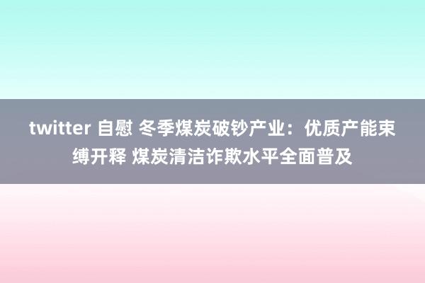 twitter 自慰 冬季煤炭破钞产业：优质产能束缚开释 煤炭清洁诈欺水平全面普及