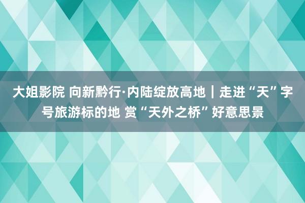 大姐影院 向新黔行·内陆绽放高地｜走进“天”字号旅游标的地 赏“天外之桥”好意思景