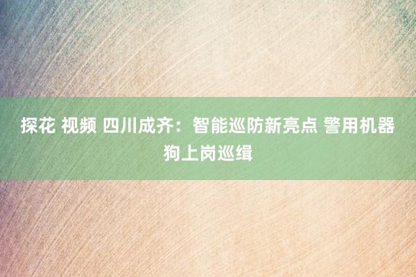 探花 视频 四川成齐：智能巡防新亮点 警用机器狗上岗巡缉