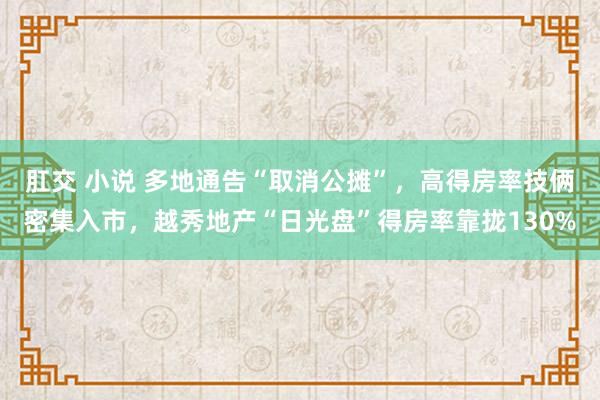 肛交 小说 多地通告“取消公摊”，高得房率技俩密集入市，越秀地产“日光盘”得房率靠拢130%