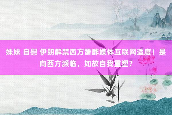 妹妹 自慰 伊朗解禁西方酬酢媒体互联网适度！是向西方濒临，如故自我重塑？