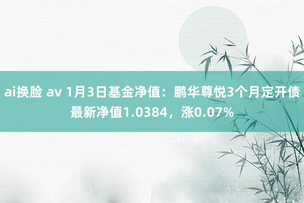 ai换脸 av 1月3日基金净值：鹏华尊悦3个月定开债最新净值1.0384，涨0.07%