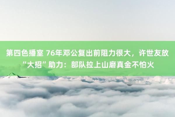 第四色播室 76年邓公复出前阻力很大，许世友放“大招”助力：部队拉上山磨真金不怕火