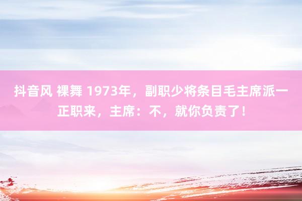 抖音风 裸舞 1973年，副职少将条目毛主席派一正职来，主席：不，就你负责了！